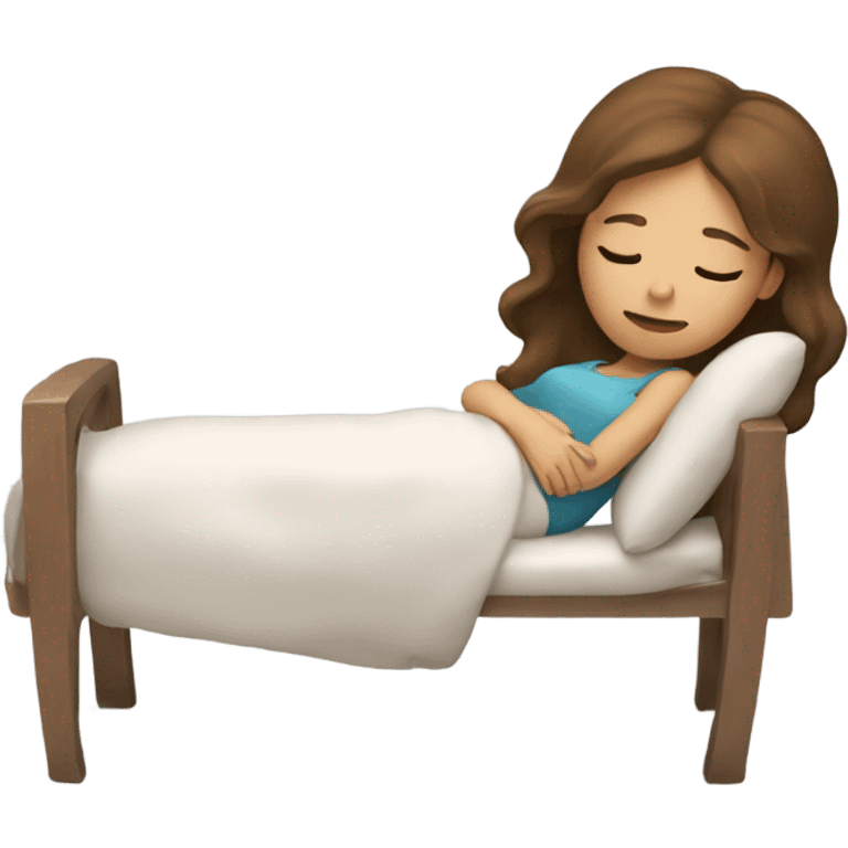 Girl with brown hair napping  emoji