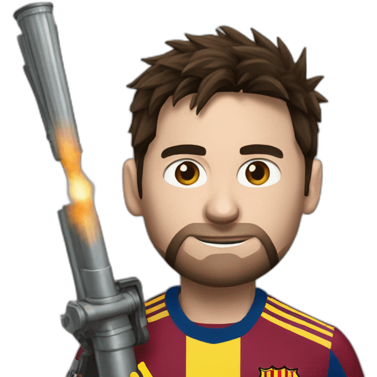 Realistic-Messi-with-a-bazooka emoji