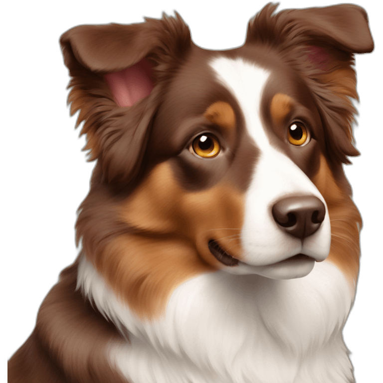 Mini American shepherd red tri emoji