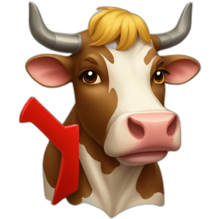 Communist cow with hammer and sickle emoji