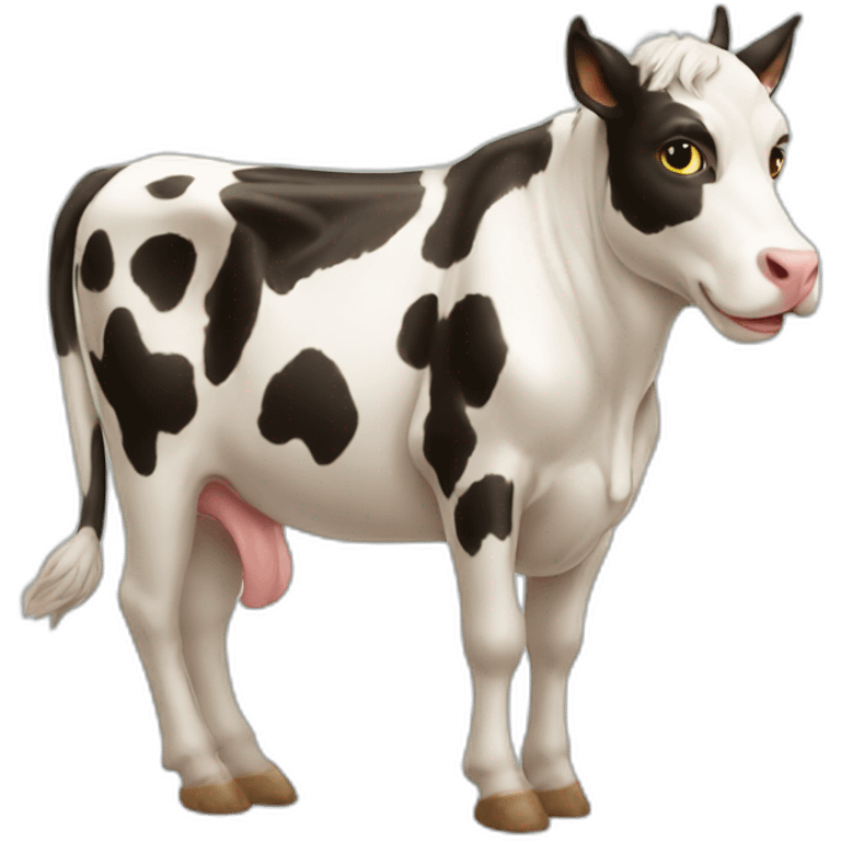 Cat on a cow emoji