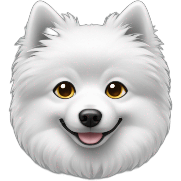 Black White small spitz head emoji