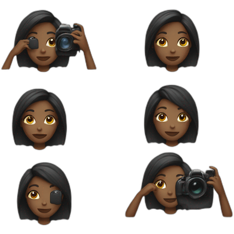 black girl emoji taking a picture emoji