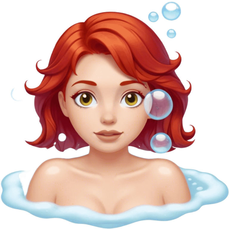 Red hair voluptuous bubble bath emoji