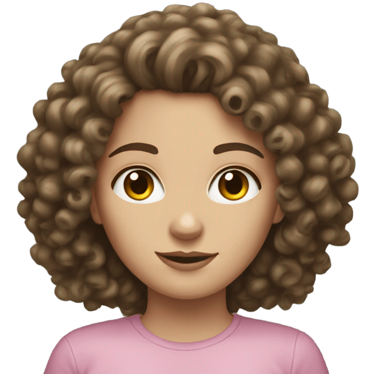 brunette curly headed white girl emoji