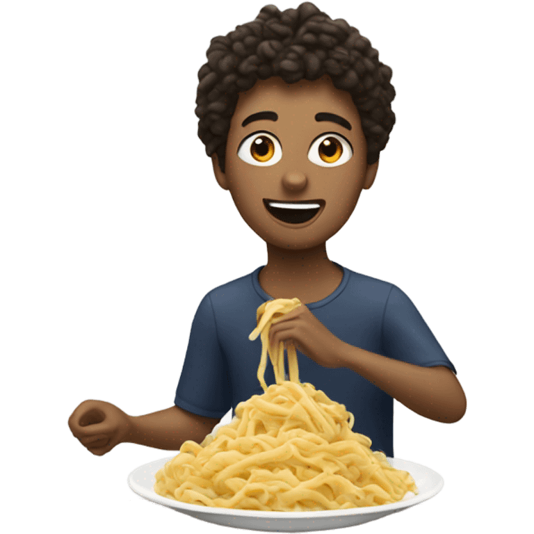 Ice skater eating pasta  emoji