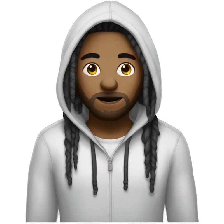 a person with dreads and a hoodie with an nonchalant expression  emoji