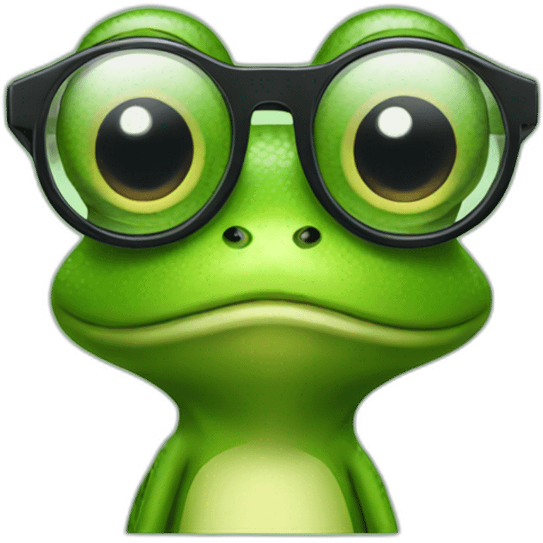 the frog with glasses emoji