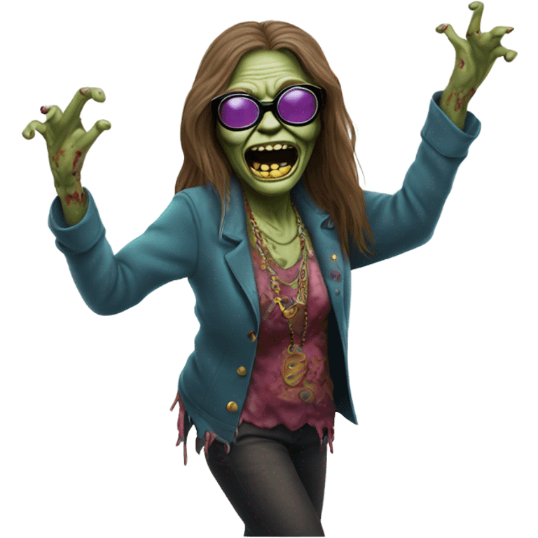  janis joplin zombie  dancing (wearing circle glasses) emoji