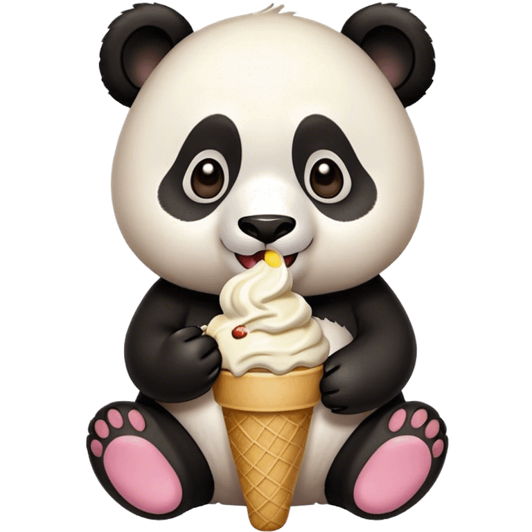 Panda eating ice cream emoji