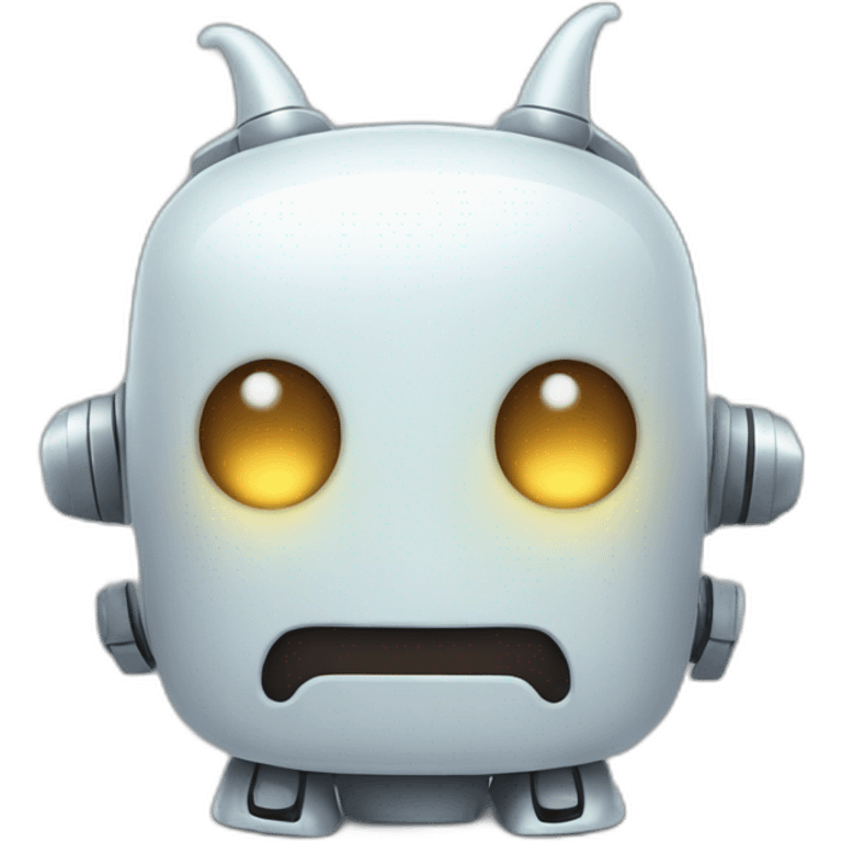 cute robot with ghost horns emoji