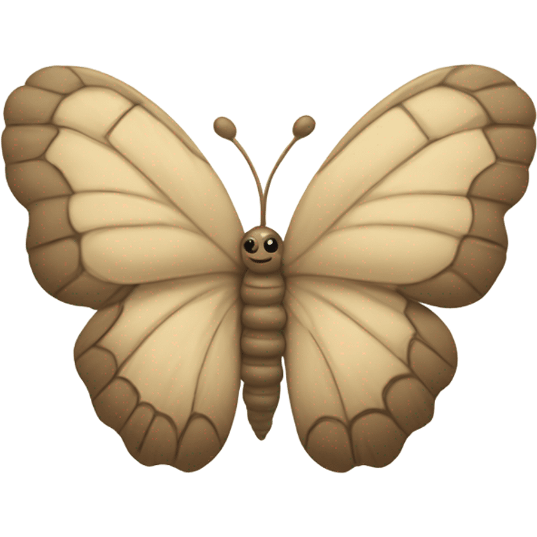 caterpillar turning into a butterfly, metamorphosis - beige and neutral colours emoji