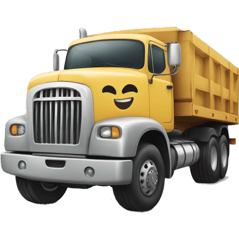 truck with happy face emoji