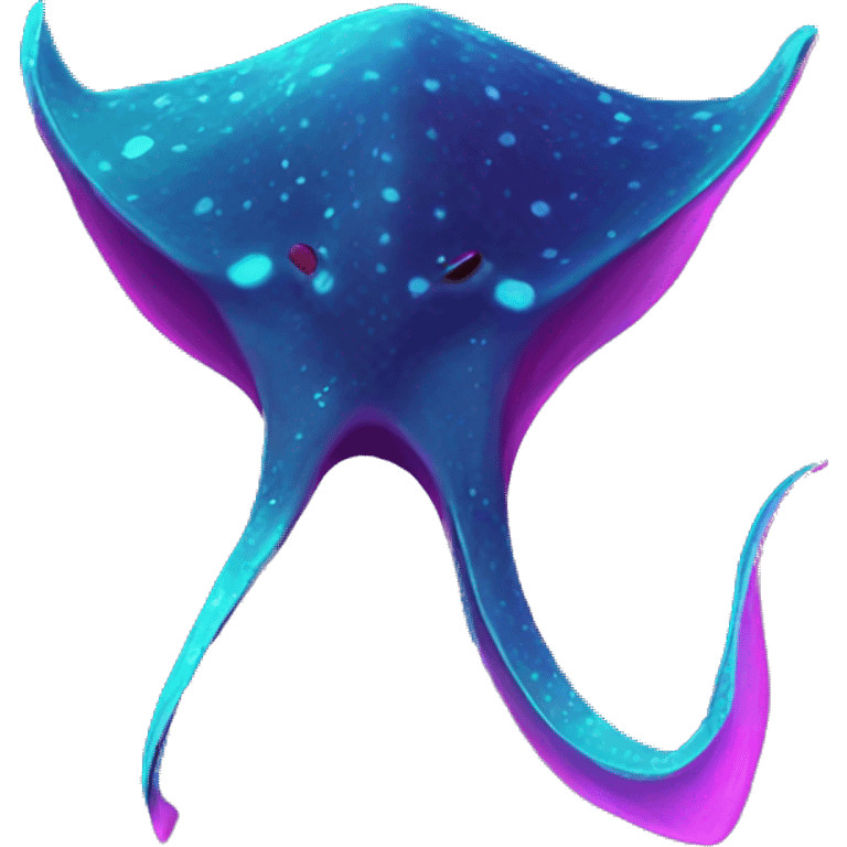 Neon paint splotched big stingray emoji