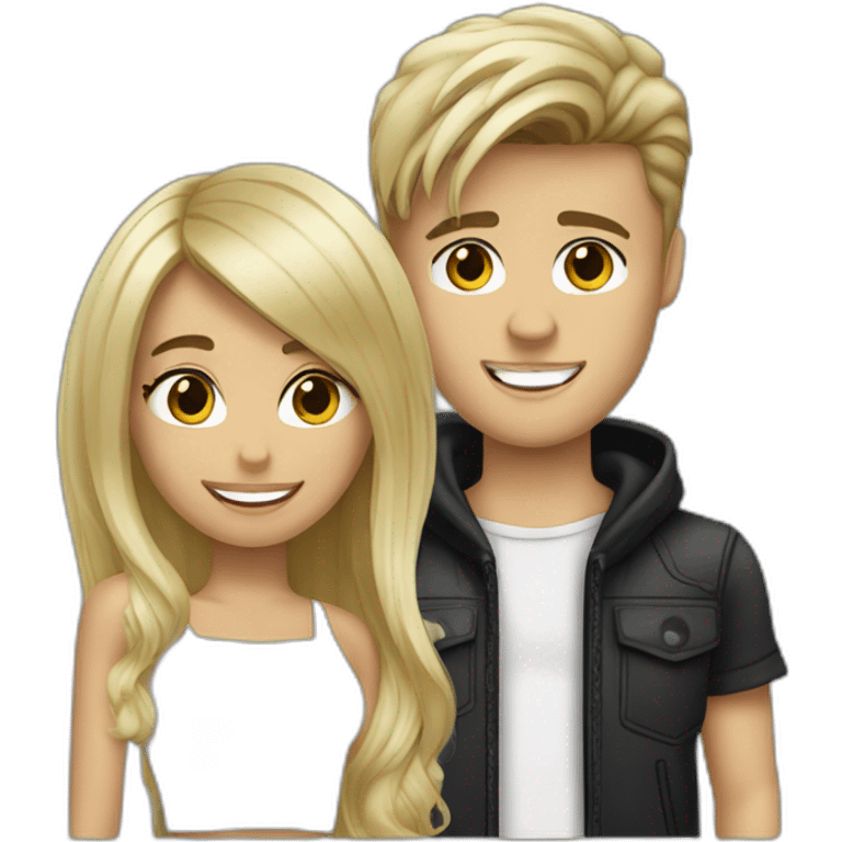 Fille blonde et Justin Bieber emoji