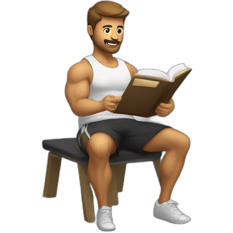 gymbro escribiendo a una libreta emoji