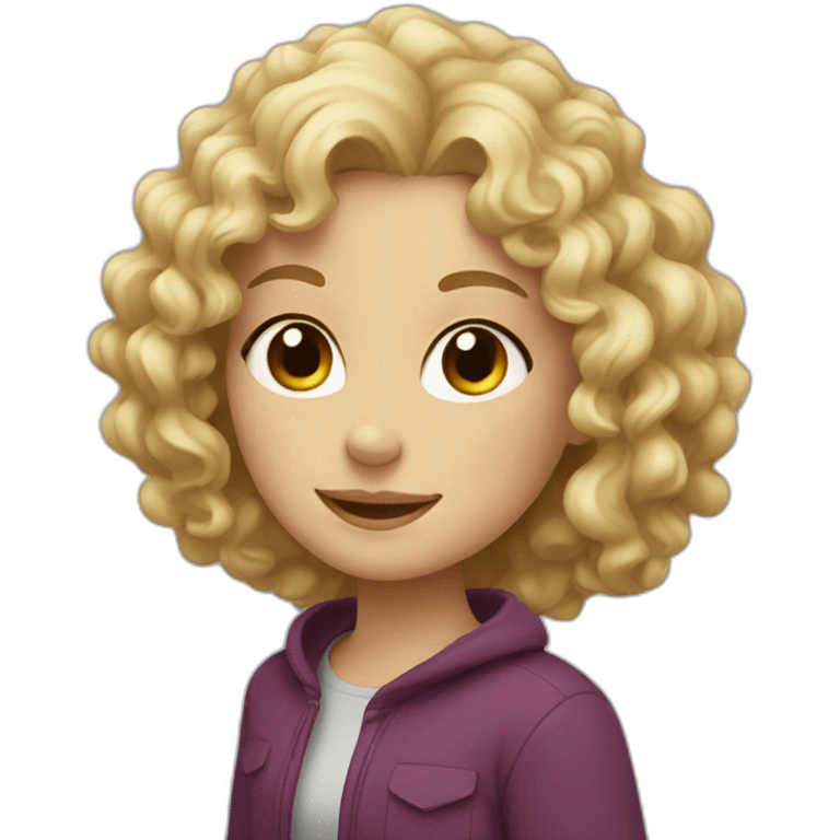 blonde girl with curly hair in barcelona emoji