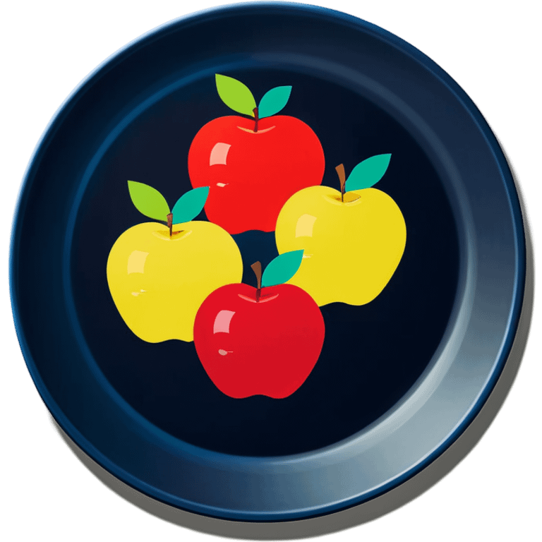 All Six apples, side-by-side, sit on a plate emoji