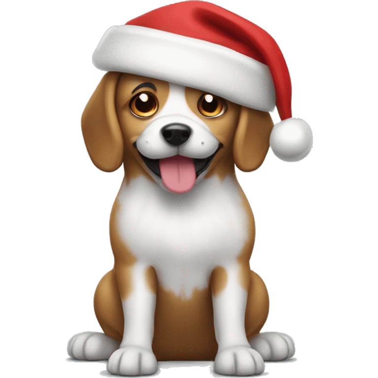 dog with santa hat emoji