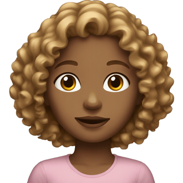 girl with light brown curly hair emoji