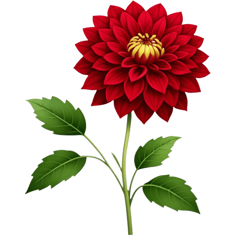 single Red Dahlia, straight stem emoji