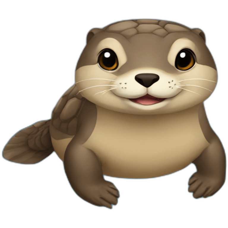 Loutre sur un tortue emoji