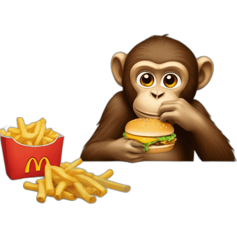 An monkey eating à McDonald’s emoji