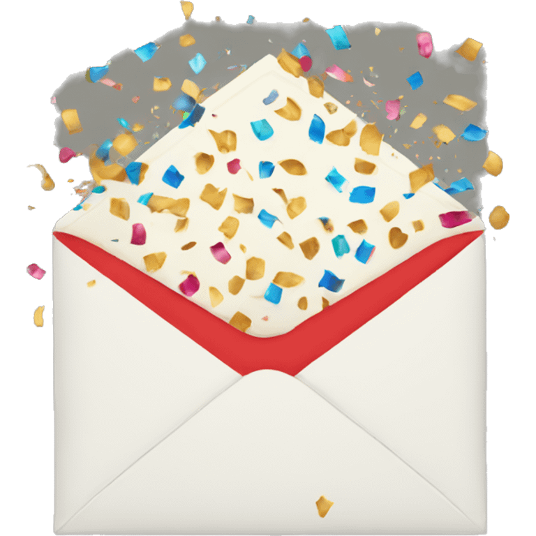 An envelope with confetti 
 emoji