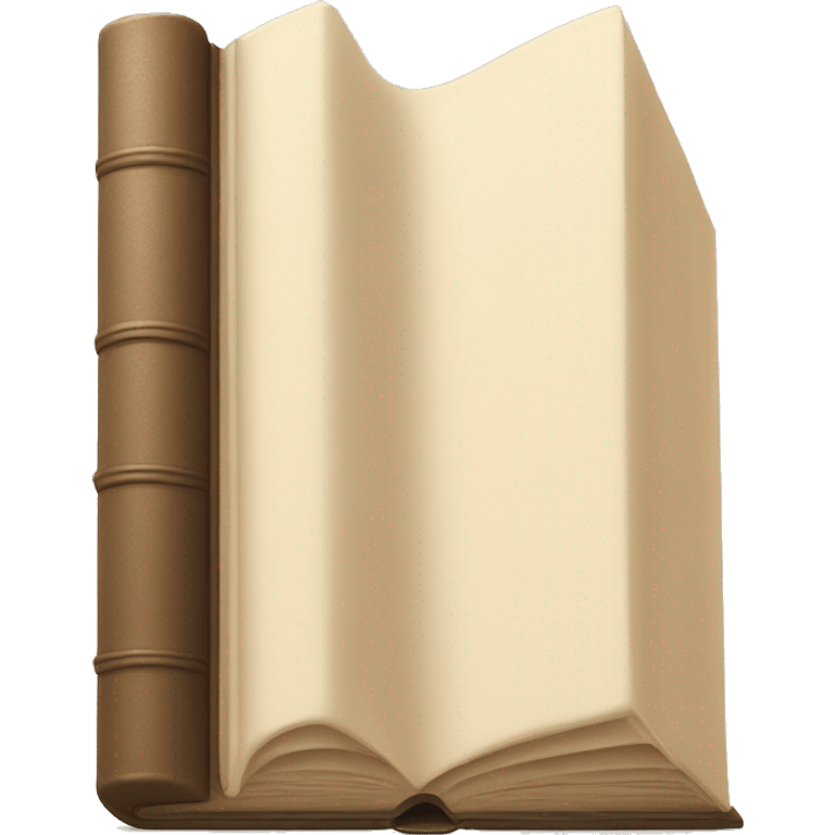 An open, hardcover book, depicted with a beige cover.  emoji