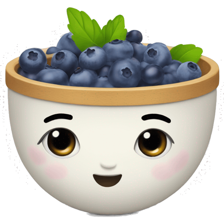 Cute yoghurt bowl with blueberries  emoji