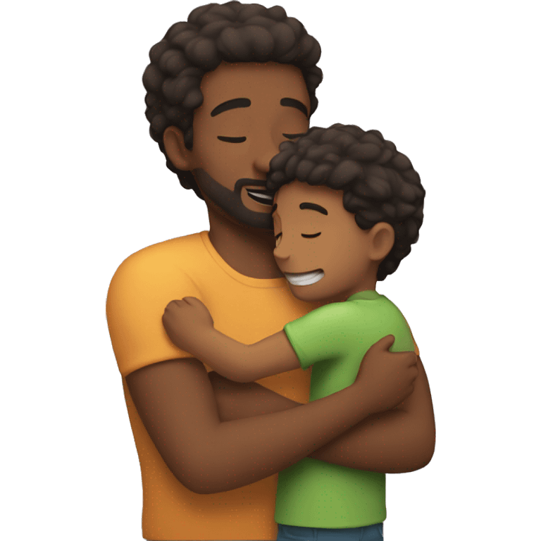 father and son hugging emoji