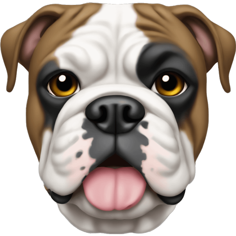 Black olde English bulldog with white chest patch emoji