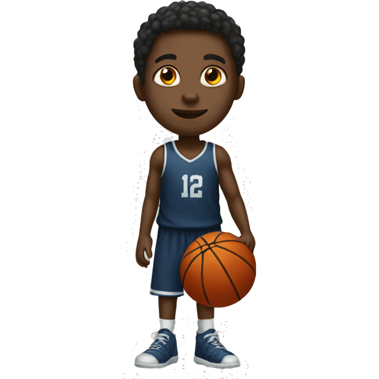 a black boy playing basketball emoji