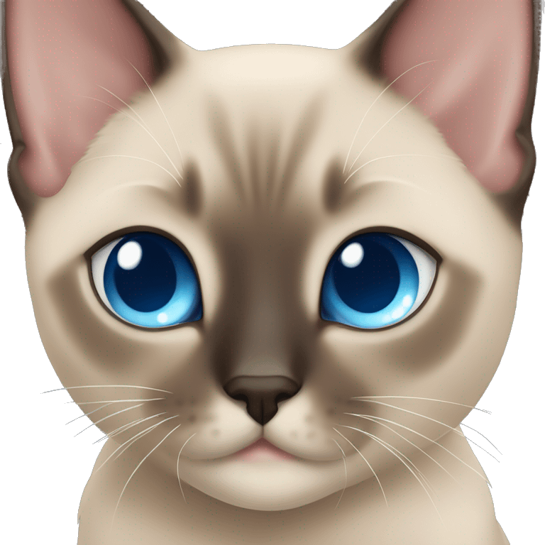 tonkinese kitten with bright blue eyes  emoji