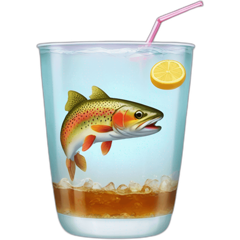 trout in a clear cup of soda emoji