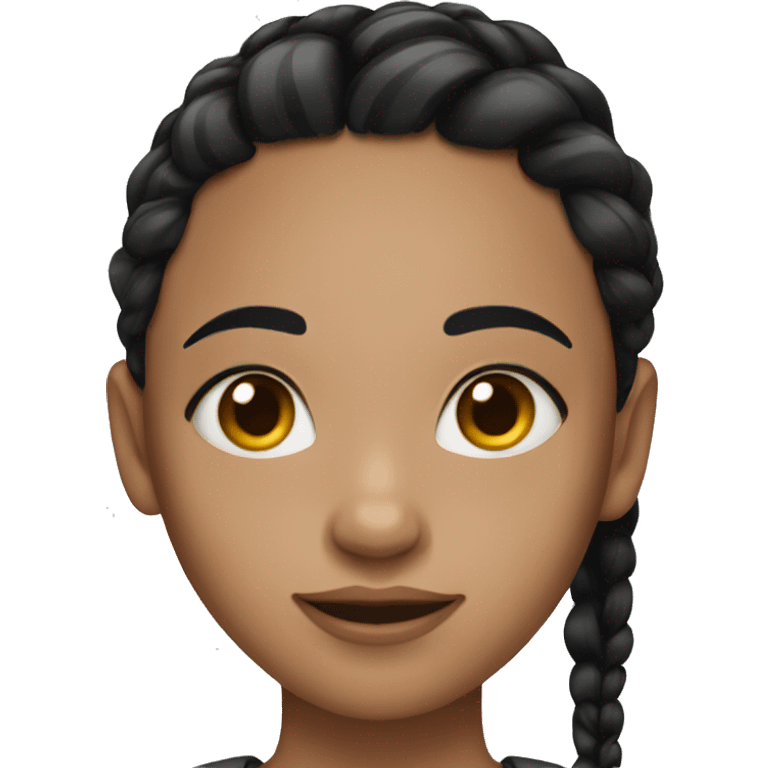 girl with black haired braids emoji