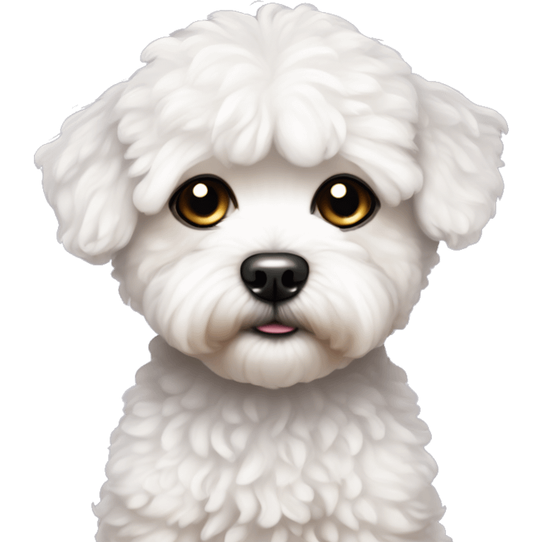 Cute Maltipoo with Sad, Glittery Eyes. emoji