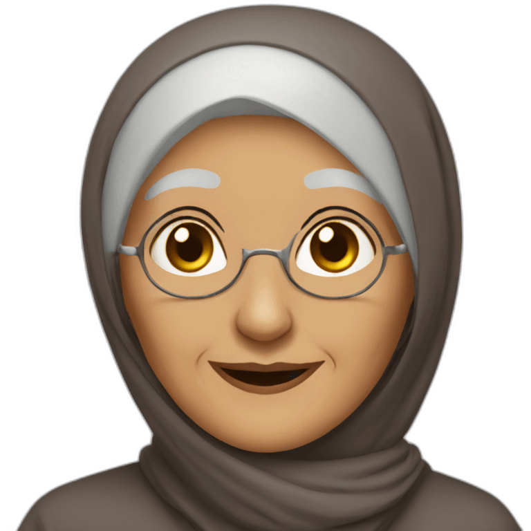 very old woman hijab emoji