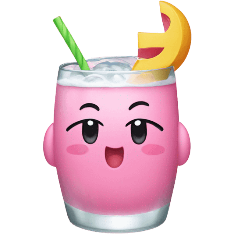 Cute Kirby soda emoji