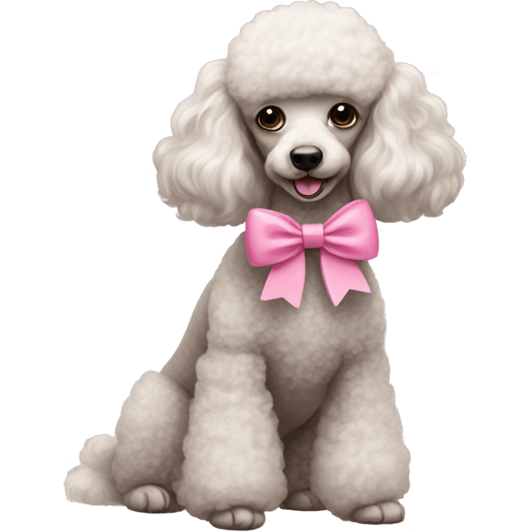 Poodle wearing a pink bow emoji