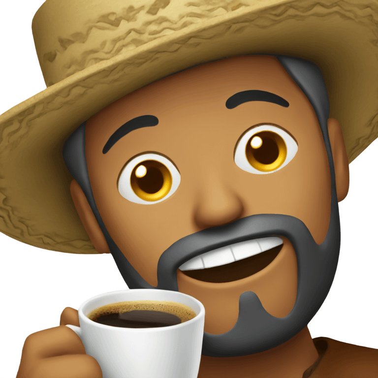 Man wearing a sombrero drinking coffee emoji