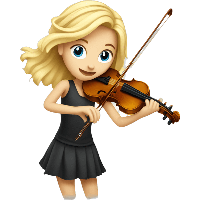 blond girl playing a violin emoji