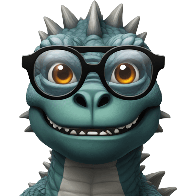 godzilla with glasses emoji