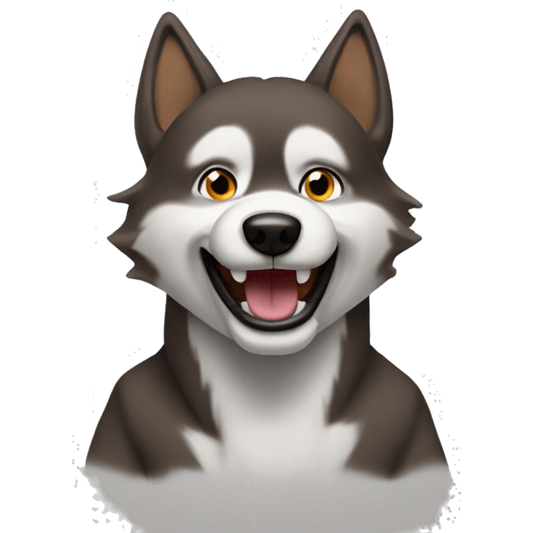 Huskie brown crazy emoji