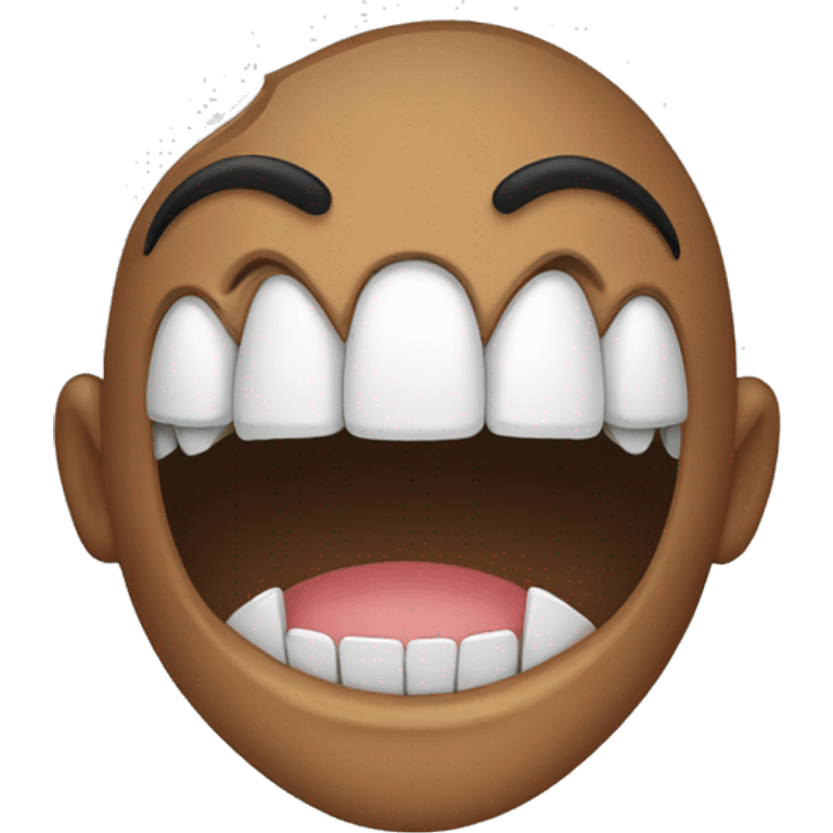 Woman with large teeth emoji