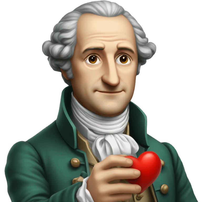 Goethe holds the heart in his hand emoji