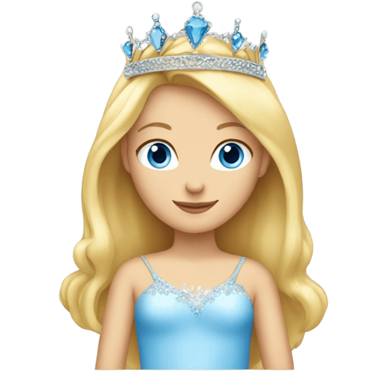 Blond girl blue eyes tiara emoji