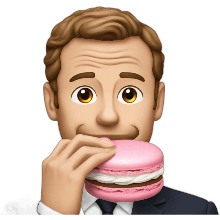 Macron eating a macaron emoji