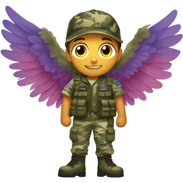 military boy in camouflage uniform with wings  emoji