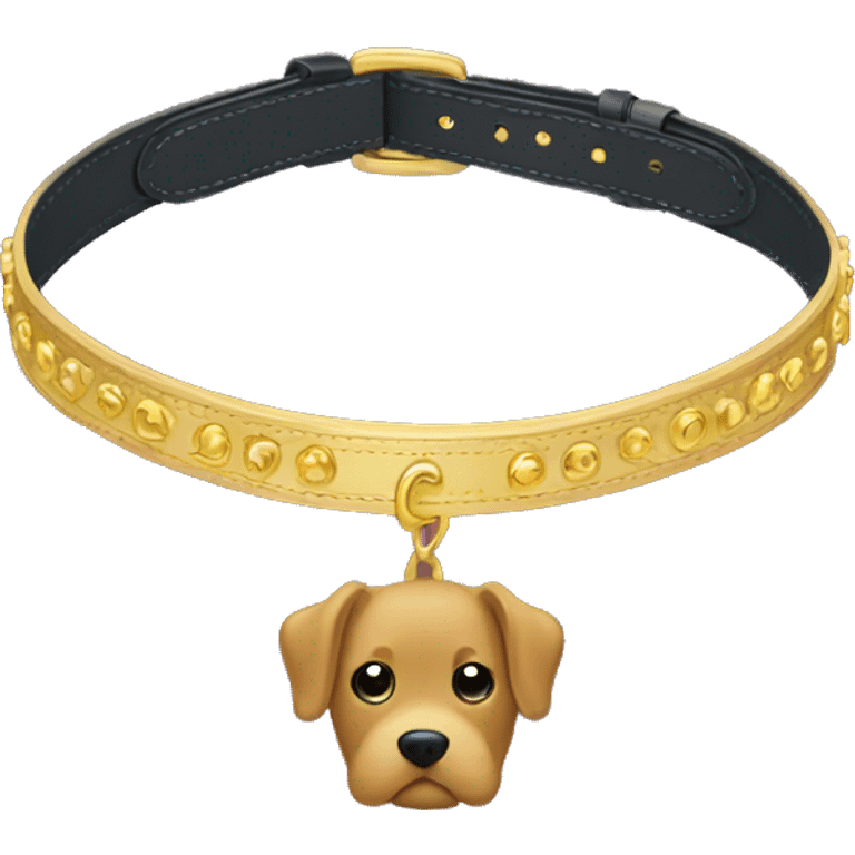 Dog collar with gold  emoji